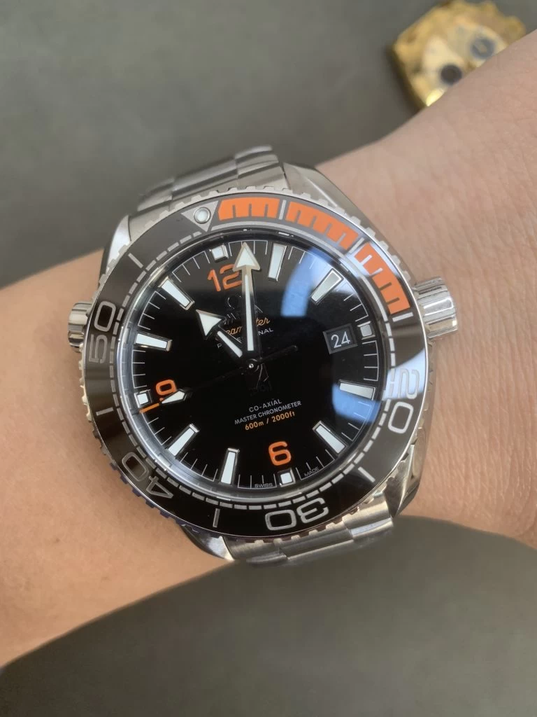 Planet Ocean 43.5mm 1:1 Best Edition Black/Orange Bezel Black Dial