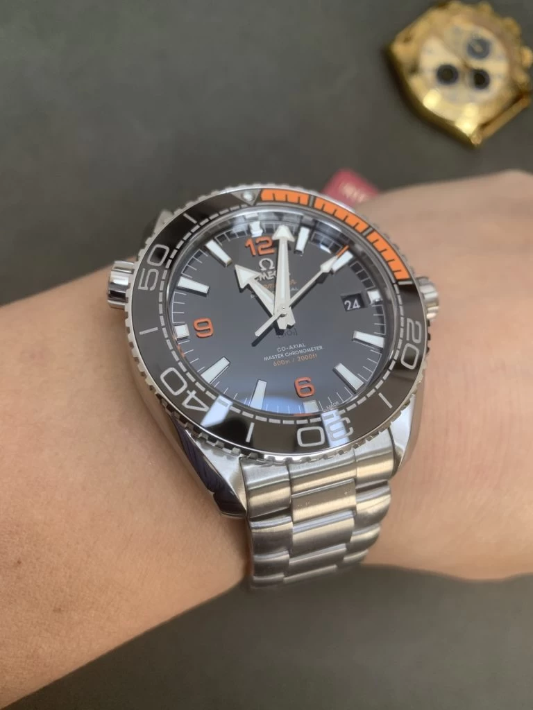 Planet Ocean 43.5mm 1:1 Best Edition Black/Orange Bezel Black Dial