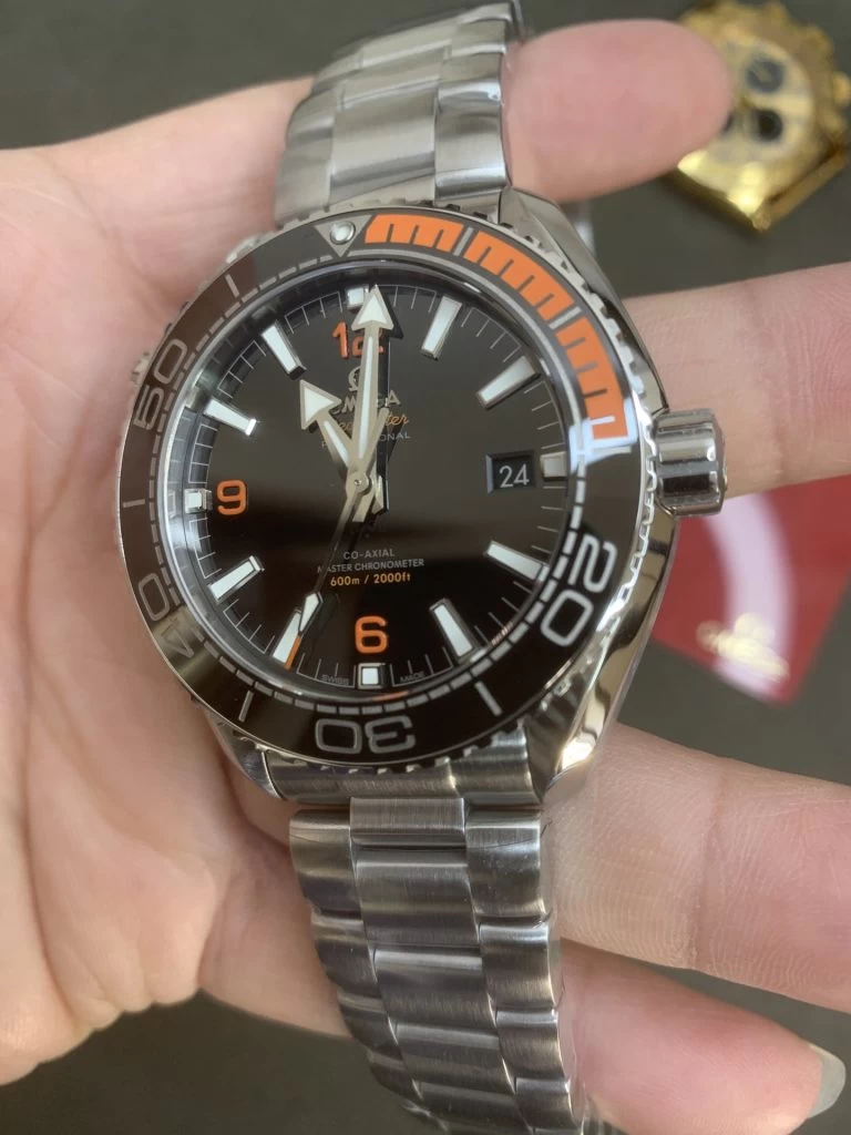 Planet Ocean 43.5mm 1:1 Best Edition Black/Orange Bezel Black Dial