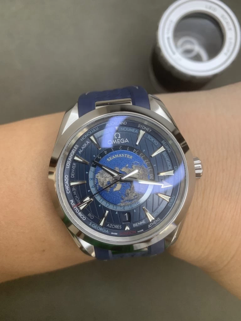 AQUA TERRA 150M GMT WORLDTIMER 43MM 1:1 BEST EDITION BLUE DIAL